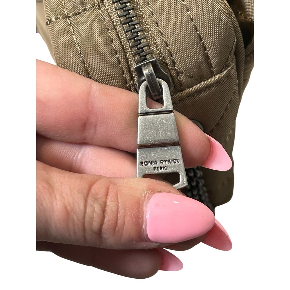 Sonia Rykiel Le Copain Quilted Taupe Crossbody Bag With Gunmetal Chain Strap - Picture 6 of 8